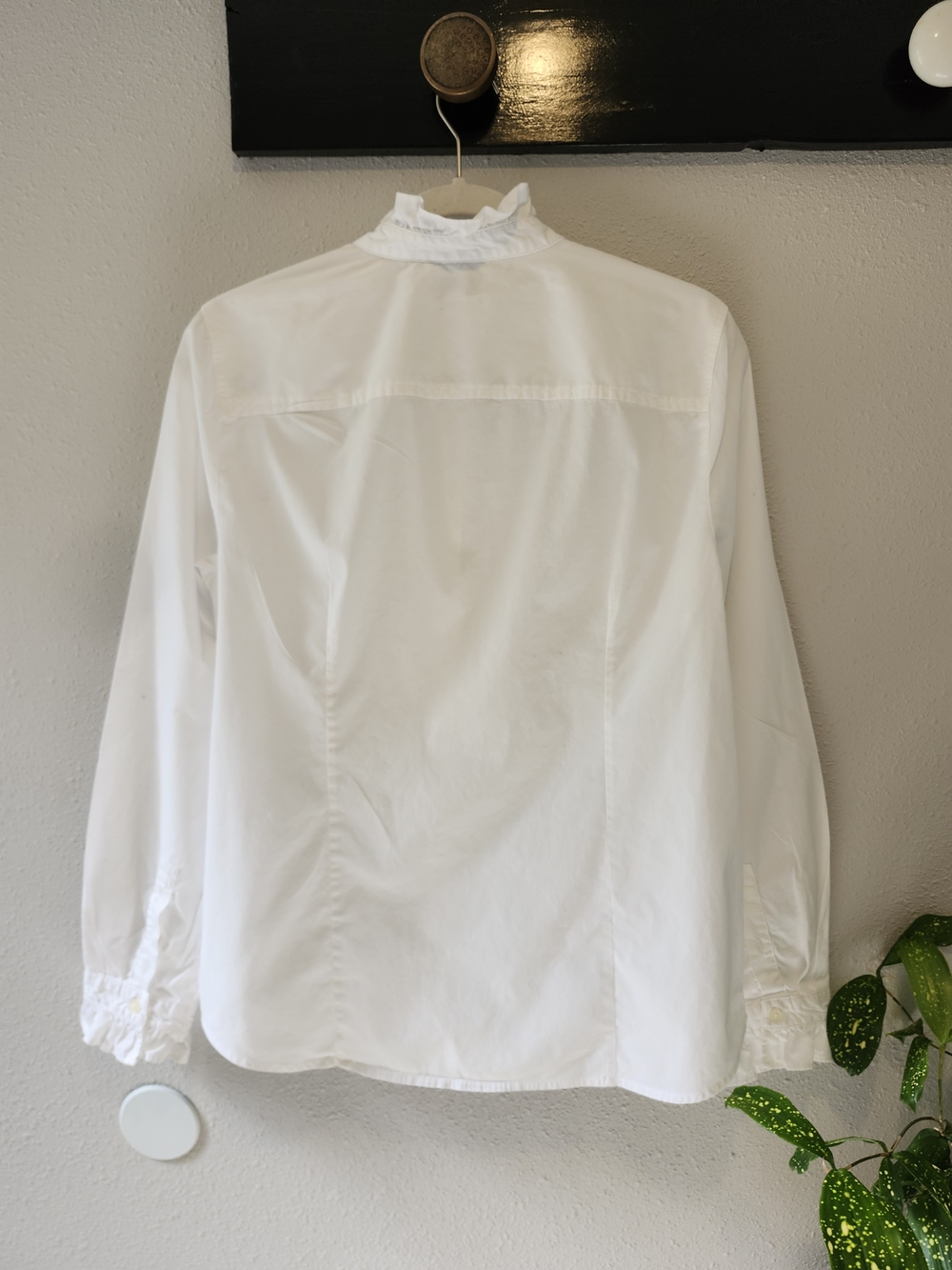 J. Crew White Ruffle Button-Up Top - Picture 3 of 4